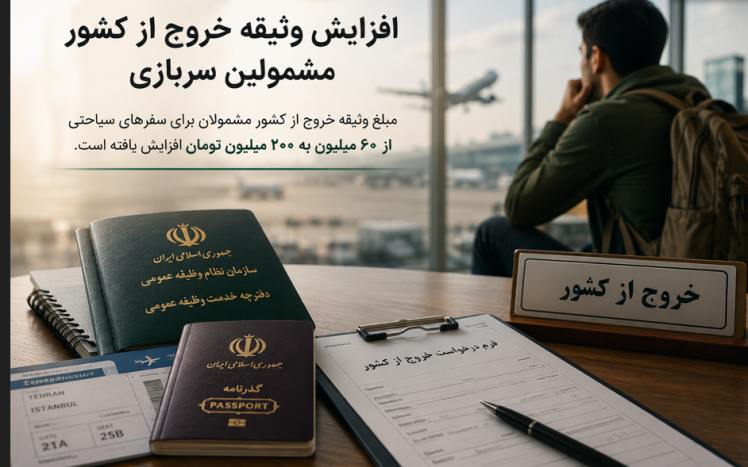 افزایش وثیقه خروج از کشور مشمولان سربازی؛ وثیقه سفر سیاحتی به ۲۰۰ میلیون تومان رسید!!